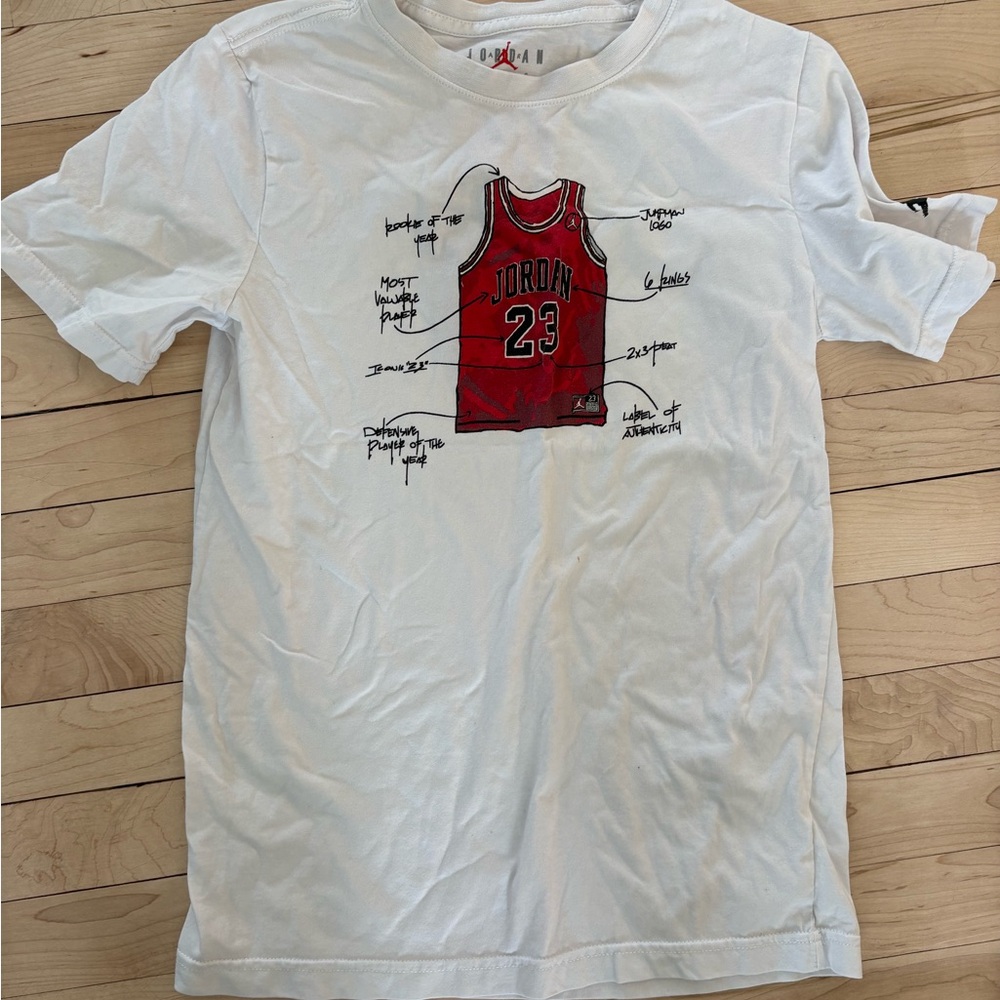 Jordan White Tee with Red Graphic